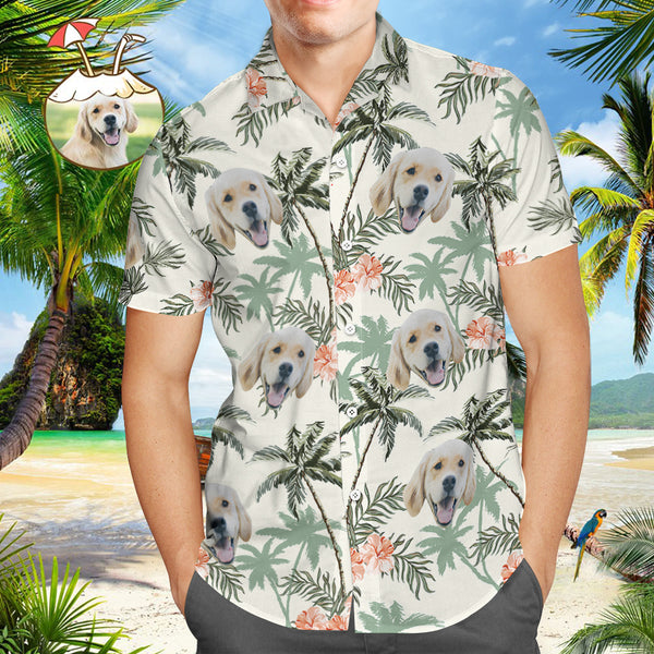Custom Hawaiian Shirt with Dog Face Vintage Hawaiian Beach Shirts Gifts for Pet Owner Gifts for Pet Lover