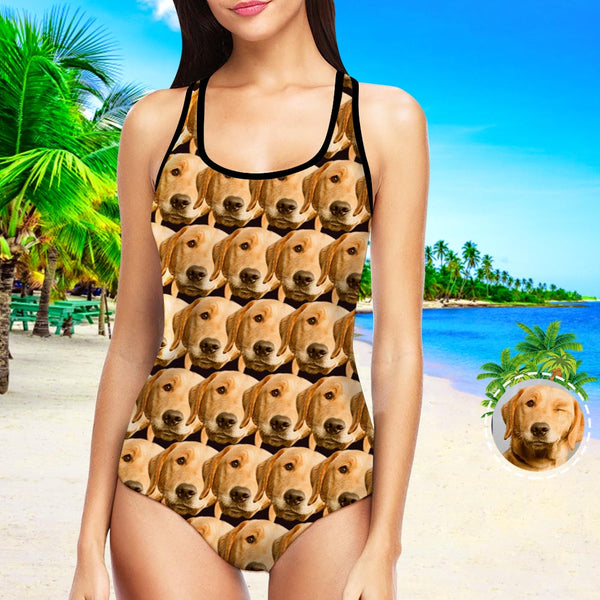 Bathing Suit with Dog Face Swimsuit with Picture Face on Bathing Suit  - Mash